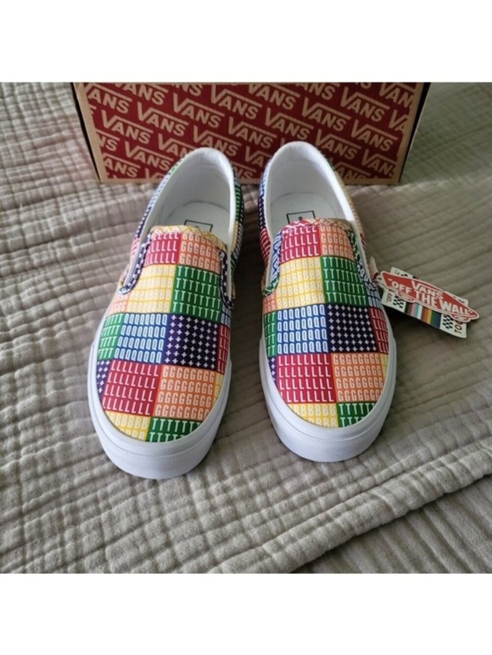 VANS Classic Slip On Men 11.5 Pride LGBTQ+ Multicolor Rainbow Classic 072026